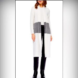 Bobeau Chevron Waist Long Cardigan